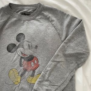 Grey Mickey Mouse Disney Sweatshirt - Large